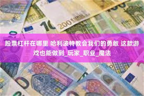 股票杠杆在哪里 哈利波特教会我们的勇敢 这款游戏也能做到_玩家_职业_魔法