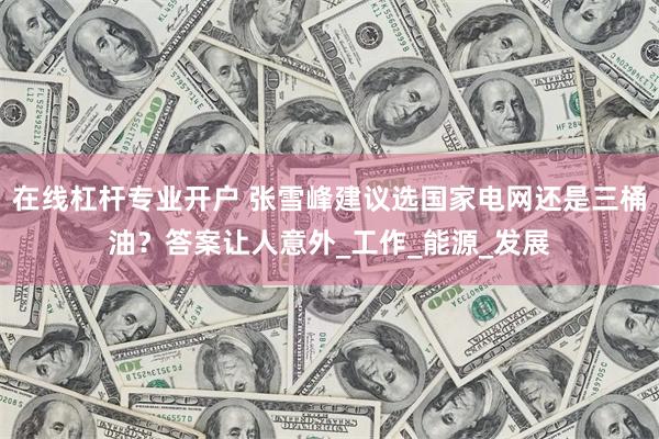 在线杠杆专业开户 张雪峰建议选国家电网还是三桶油？答案让人意外_工作_能源_发展